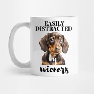 Easily Distracted By Wieners Dachshund Funny Weiner Dog Mug